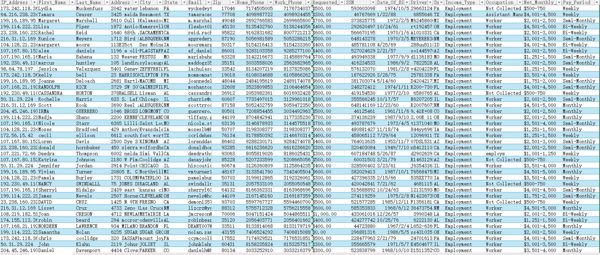 美国最新贷款数据100万（含ssn社保号和驾照号）