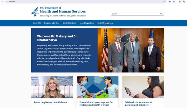 hhs.gov是美国卫生与公众服务部 ,(HHS) 的使命是通过提供有效的卫生与公众服务以及促进医学、公共卫生和社会服务基础科学的健全、持续进步来增进所有美国人的健康和福祉。