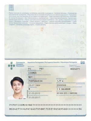 葡萄牙KYC认证素材模板，包含：护照、身份证、地址证明
