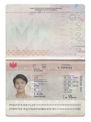 奥地利KYC认证素材模板，包含：护照、驾照、身份证、地址证明、信用卡