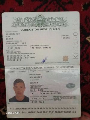 乌兹别克斯坦护照+手持96套