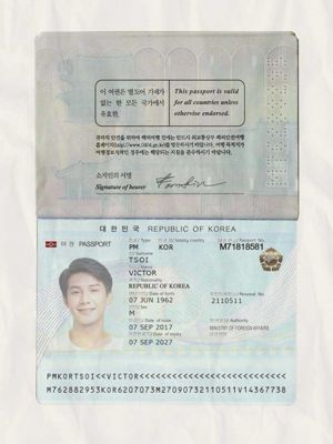 韩国KYC认证素材模板，包含：护照、身份证、营业执照、地址证明
