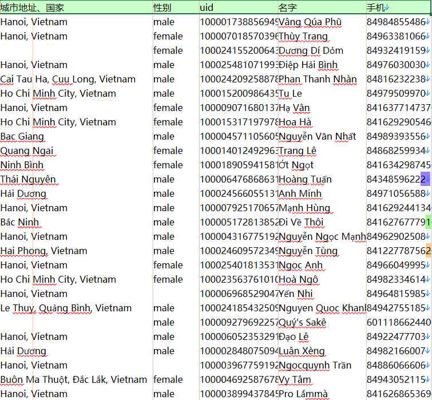 越南脸书FB用户带UID-4780万 懂的来！