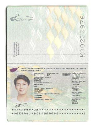 塞浦路斯KYC认证素材模板，包含：护照/Passport