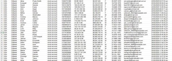渗透时间5月27号出库，格式见图所示，筛选金额50w-1000w美金，带登入IP，无重复，不懂可以留言，持续更新，可以长期合作，自动发货