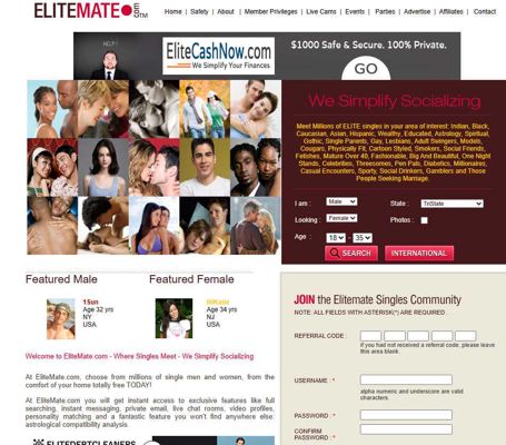 美国交友约会网站会员-45万 https://www.elitemate.com/