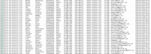 5月13号更新数据，美国第一资本金融大额存单数据，无重复，详细见图，全新，拍后自动发货，不清楚留言，上线后回复，持续更新！