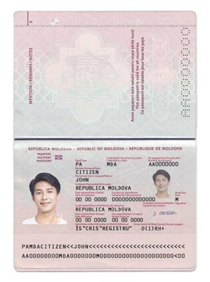 摩尔多瓦KYC认证素材模板，包含：护照、身份证