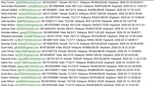 马来西亚 本土房产网（用户信息）668w rumah123.com.my 用户数据资料