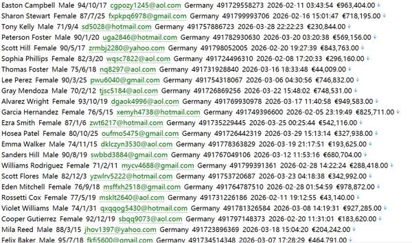 德国 学生租房网（个人信息）614w studentenwohnheim.de 用户数据资料