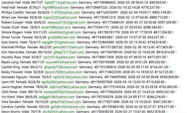 德国 房产金融网（客户信息）651w immobilienfinanzierung.de用户数据资料