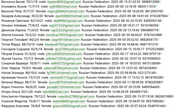 招聘网求职人才白领658w俄罗斯用户数据信息