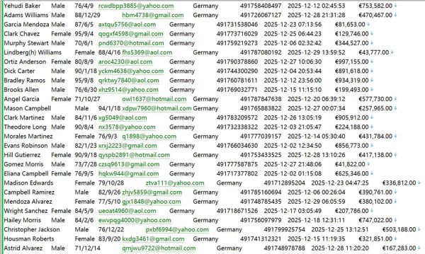 德国车主房主登记数据信息547W