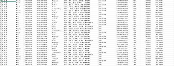 韩国在日本消费数据80万条