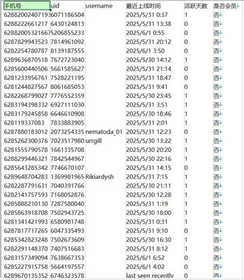 最新印尼6月-7月TG活跃用户，刷单电销料-79万-已去重