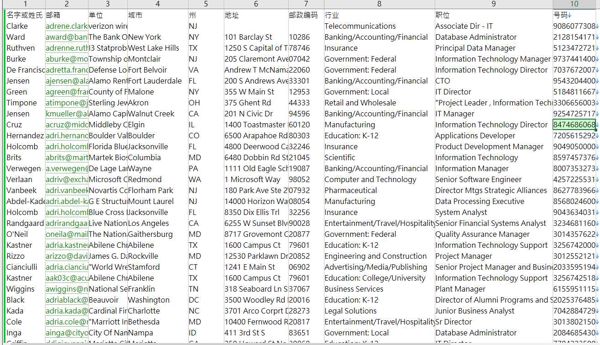 25年新出库-美国-富国公司知名金融服务公司理财存款-（2025年6月）-125万条- 有需要可以尽快下单，购买后mega自动发货 数据格式请看下方截图