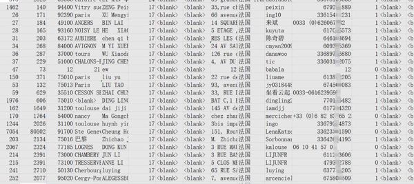 法国华侨电话567条