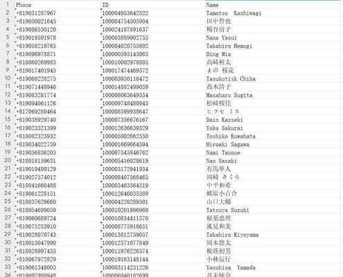 日本购物客户数据52万条手机号数据