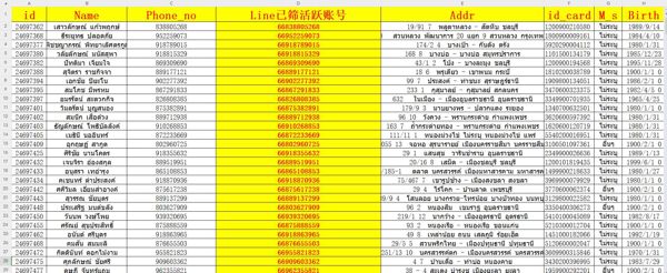 泰国_信用卡信用用户_Line已筛活跃账号_3900条测试