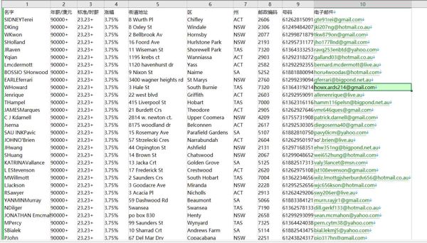 新库-澳大利亚-高薪人员-工作委员会成员（2024年12月）-28万条- 有需要可以尽快下单，购买后mega自动发货 数据格式请看下方截图