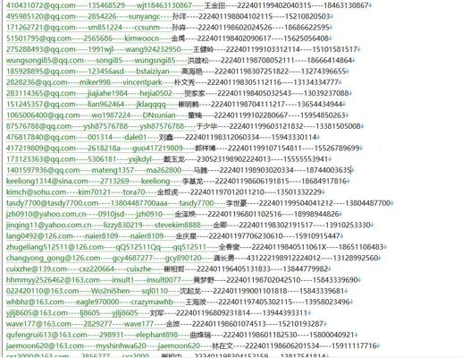 450万国内邮箱数据