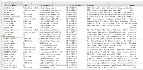 数据出自网站：https://www.phonepe.com/

内容：客户姓名 银行 Person_EmailId 电话 Pe 号码 地址 州
