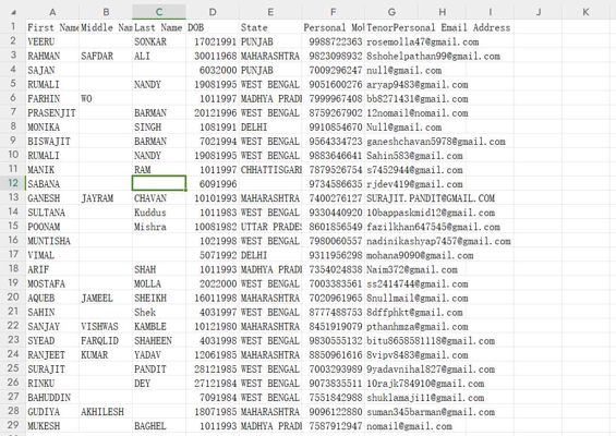 数据出自网站：https://forgeglobal.com/
内容：名字 中间名 姓氏 出生日期 州 个人手机号码 Tenor个人电子邮件地址